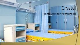 Presentation with beds - Slides with new and modern rehabilitation hospital background and a light blue colored foreground