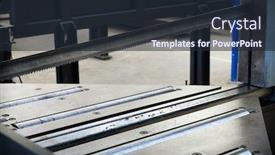  Presentation with powerful - Colorful presentation design enhanced with new-and-powerful-metalworking-machine backdrop and a wine colored foreground