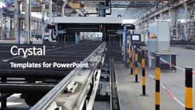  Presentation with machine shop - Presentation design enhanced with new and powerful metalworking machine background and a dark gray colored foreground