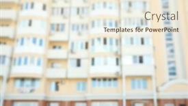  Presentation with apartment buildings - PPT layouts with new-apartment-buildings-blurred-background background and a sky blue colored foreground