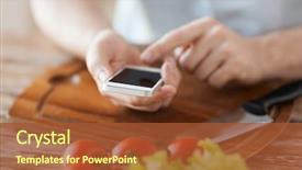  Presentation with cooking - Beautiful PPT theme featuring new app - cooking technology and home concept backdrop and a red colored foreground