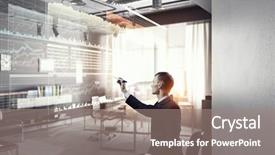  Presentation with media - Presentation design having new approach - businessman draw progress concept mixed background and a  colored foreground