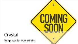  Presentation with coming soon - Beautiful slide deck featuring new approach - coming soon sign isolated backdrop and a white colored foreground
