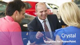  Presentation with car - Colorful theme enhanced with new approach - man working in car showroom backdrop and a teal colored foreground