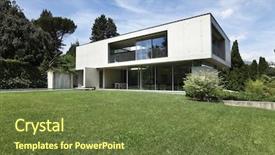  Presentation with architecture - PPT theme consisting of new architecture beautiful modern house background and a tawny brown colored foreground