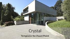  Presentation with architecture - Beautiful presentation theme featuring new architecture beautiful modern house backdrop and a light gray colored foreground