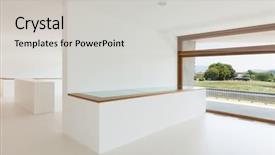  Presentation with elementary school - Slide deck enhanced with new architecture interior elementary school background and a light gray colored foreground