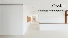  Presentation with elementary - Slide deck with new architecture interior elementary school background and a light gray colored foreground