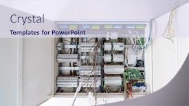  Presentation with high voltage - Slide set featuring new-automated-system-of-electric background and a sky blue colored foreground