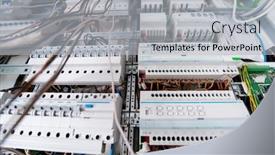  Presentation with high voltage - Colorful slide deck enhanced with new-automated-system-of-electric backdrop and a light gray colored foreground