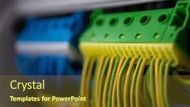  Presentation with high voltage - PPT theme with new-automated-system-of-electric background and a tawny brown colored foreground