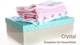 Presentation with new baby - Slide deck having new baby clothes for newborn background and a sky blue colored foreground
