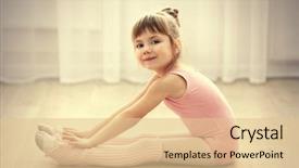  Presentation with movement - PPT theme consisting of new ballet movement at dance background and a lemonade colored foreground