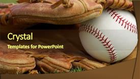  Presentation with mlb baseball - Colorful PPT layouts enhanced with new baseball in a glove backdrop and a wine colored foreground