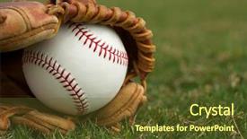  Presentation with mlb baseball in a glove - Theme enhanced with coconut cocktail on a black background and a tawny brown colored foreground