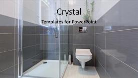  Presentation with bathroom - Cool new PPT layouts with new bathroom interior with glass backdrop and a light blue colored foreground