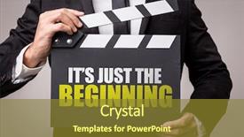  Presentation with new beginnings - Colorful PPT theme enhanced with new beginnings - it's just the beginning backdrop and a tawny brown colored foreground