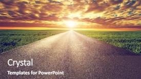  Presentation with new beginnings - Cool new presentation design with new beginnings - long straight road way towards backdrop and a coral colored foreground