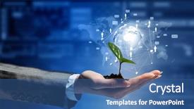  Presentation with beginnings - Theme consisting of new beginnings - nature and technology interaction background and a ocean colored foreground