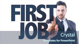  Presentation with beginnings - Beautiful presentation design featuring new beginnings education - business man pointing the text backdrop and a ocean colored foreground