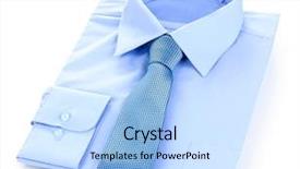  Presentation with tie - PPT theme consisting of new blue man's shirt background and a light blue colored foreground