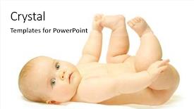  Presentation with new baby girl - Colorful slide deck enhanced with new born - baby girl isolated on white backdrop and a white colored foreground