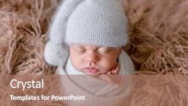  Presentation with christmas baby jesus sleeping - Colorful presentation design enhanced with new born - cute sleeping newborn baby boy backdrop and a coral colored foreground