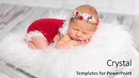  Presentation with newborn - Colorful slide set enhanced with new born - lovely newborn girl in red backdrop and a white colored foreground
