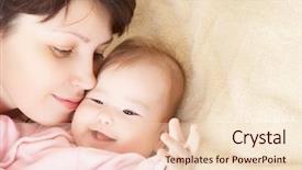  Presentation with mother baby - Slide deck enhanced with new born - mother and baby background and a lemonade colored foreground