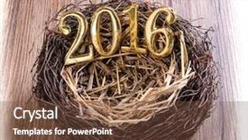  Presentation with new born - PPT layouts having new born 2016 on nest background and a tawny brown colored foreground