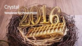  Presentation with new born - Slide set having new born 2016 on nest background and a coral colored foreground