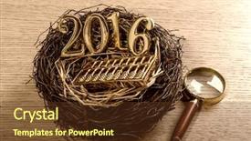  Presentation with new born - PPT theme consisting of new born 2016 on nest background and a tawny brown colored foreground