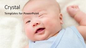  Presentation with new born - Colorful presentation design enhanced with new born baby blink eye backdrop and a lemonade colored foreground