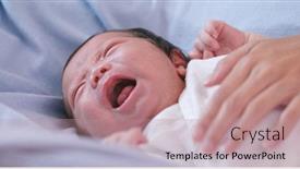  Presentation with new born - Cool new PPT layouts with new-born-baby-crying backdrop and a coral colored foreground