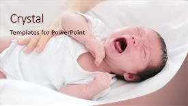  Presentation with new born - Cool new PPT layouts with new born baby feeling hungry backdrop and a lemonade colored foreground