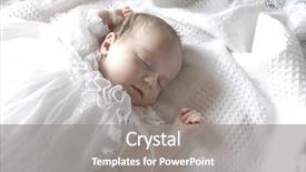  Presentation with new baby girl - Presentation theme enhanced with new born baby girl dressed background and a gray colored foreground