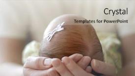  Presentation with new baby girl - Colorful presentation theme enhanced with new born baby girl held backdrop and a light gray colored foreground