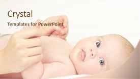  Presentation with new baby girl - Theme enhanced with new born baby girl isolated background and a cream colored foreground