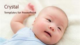  Presentation with new born - Colorful presentation theme enhanced with new born baby looking backdrop and a lemonade colored foreground