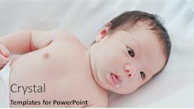  Presentation with new born - PPT layouts having new-born-baby-lying background and a soft green colored foreground