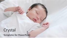  Presentation with baby sleep - Slide deck with new born baby sleep background and a light gray colored foreground
