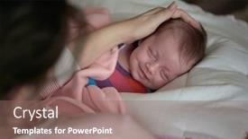  Presentation with new born - Audience pleasing theme consisting of new-born-baby-sleeping backdrop and a violet colored foreground