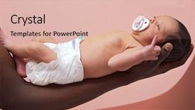  Presentation with newborn baby on his mothers and - Amazing slides having new born child - newborn baby on the arm backdrop and a lemonade colored foreground