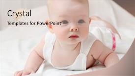  Presentation with new born - Presentation theme featuring new born child - portrait of cute little infant background and a lemonade colored foreground
