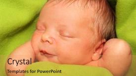  Presentation with sleeping baby - Beautiful theme featuring new born child - sleeping newborn baby boy backdrop and a  colored foreground