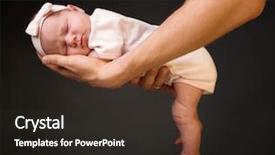  Presentation with hands holding - Slides enhanced with new born child - supporting hands father holding his background and a tawny brown colored foreground