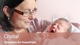  Presentation with newborn baby - Beautiful slides featuring new born child - young mother with her newborn backdrop and a  colored foreground
