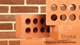  Presentation with brick wall - Colorful slide set enhanced with new-bricks-on-brick-wall backdrop and a gold colored foreground