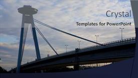  Presentation with bridge - Amazing presentation having new-bridge-bratislava-slovakia backdrop and a light gray colored foreground