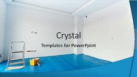  Presentation with apartment - PPT layouts featuring colour blocking - new bright apartment painting background and a light gray colored foreground